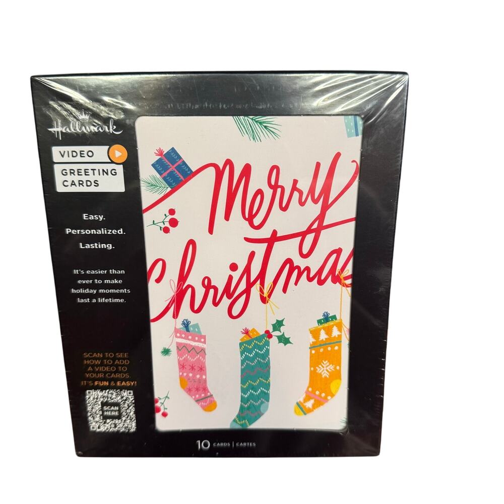 Hallmark Personalized Video Cards-Pack of 10-Merry Christmas Stockings Gifts New
